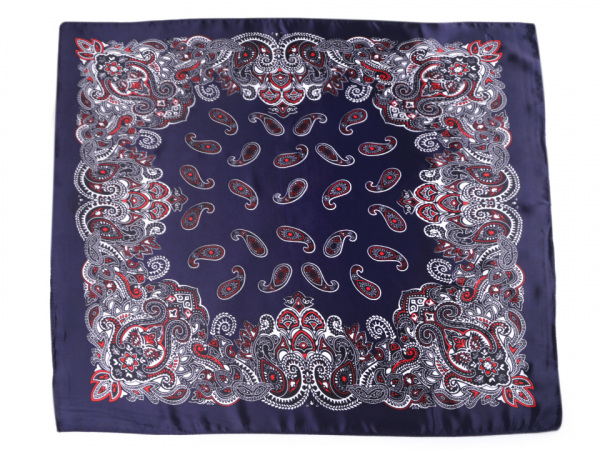 Saténový šátek paisley 60x60 cm