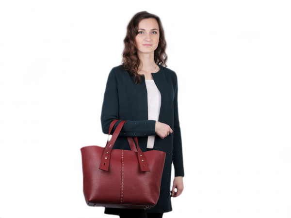 Italská kožená kabelka 29x46 cm