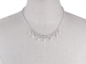 Štrasová souprava s perlami - jablonecká bižuterie