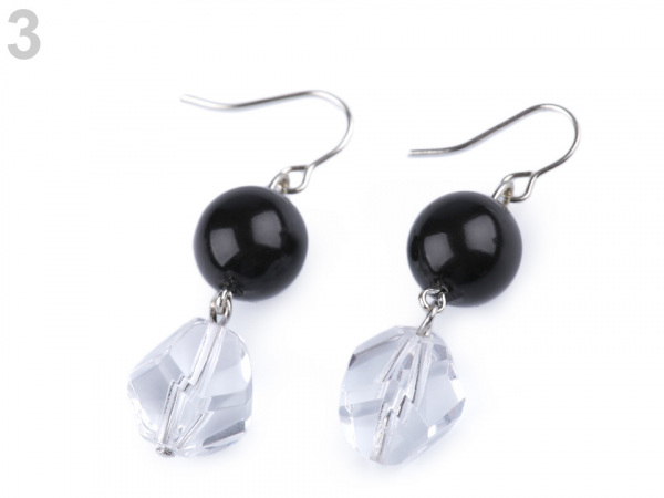 Perlové náušnice s broušenými korálky