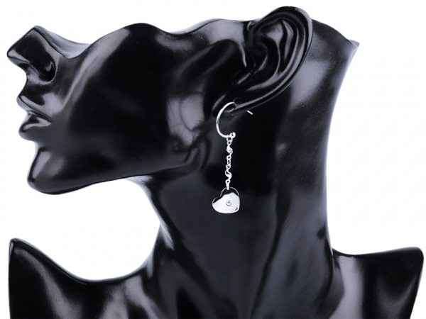 Náušnice z nerezové oceli srdce s broušeným kamínkem