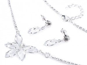 Náhrdelník a náušnice s broušenými kameny - jablonecká bižuterie