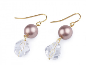 Perlové náušnice s broušenými korálky