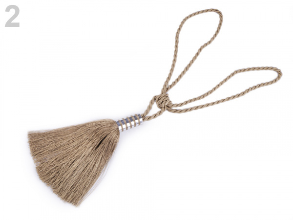 Velký dekorační úvaz / šňůra na závěsy se střapcem