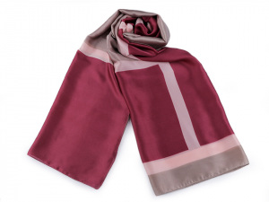 Saténová šála geometrické tvary 90x180 cm