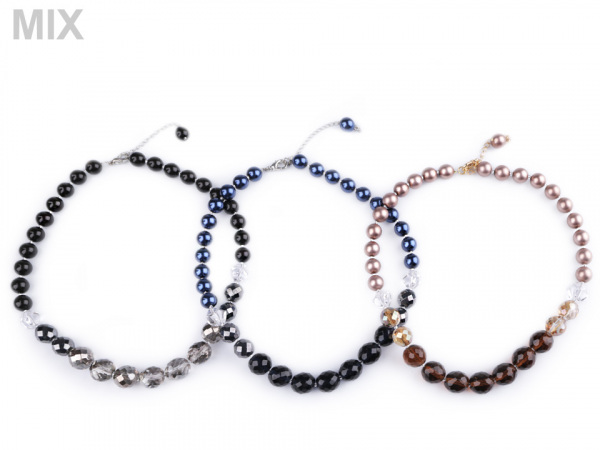 Perlový náhrdelník broušené ohňovky