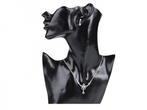 Náhrdelník a náušnice s broušenými kamínky - jablonecká bižuterie