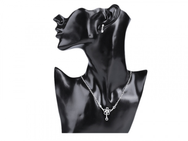 Náhrdelník a náušnice s broušenými kamínky - jablonecká bižuterie