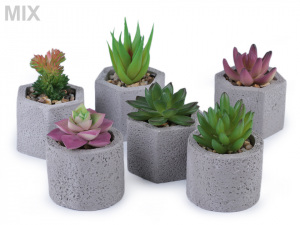 Umělý sukulent / kaktus v betonovém květináči