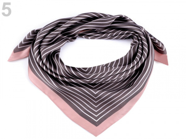 Saténový šátek s jemným proužkem 70x70 cm