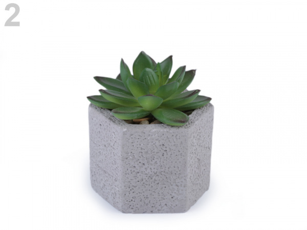 Umělý sukulent / kaktus v betonovém květináči