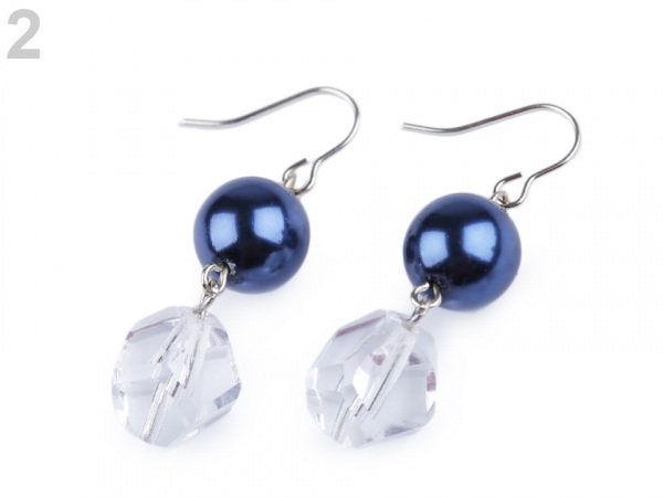 Perlové náušnice s broušenými korálky