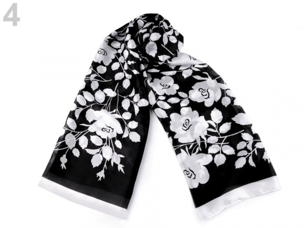 Saténová šála šípková růže 90x180 cm