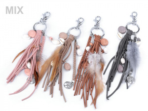 Přívěsek na kabelku / klíče - pírko, strom života