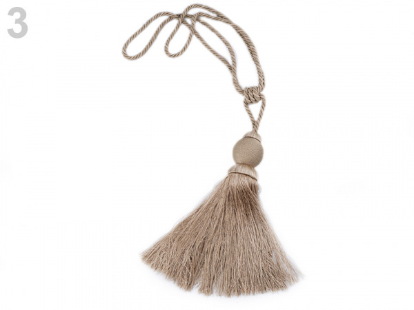 Velký dekorační úvaz / šňůra na závěsy se střapcem