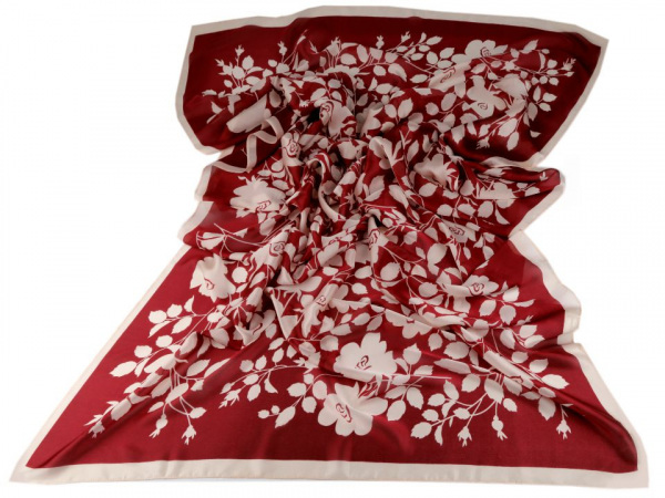 Saténová šála šípková růže 90x180 cm