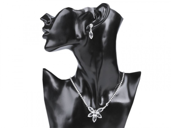 Náhrdelník a náušnice s broušenými kameny - jablonecká bižuterie