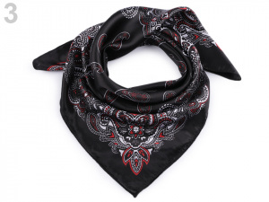 Saténový šátek paisley 60x60 cm