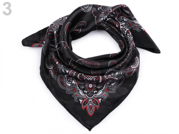 Saténový šátek paisley 60x60 cm