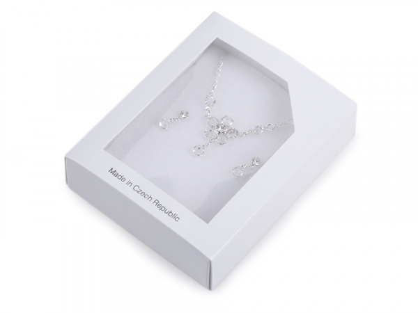 Náhrdelník a náušnice s broušenými kamínky - jablonecká bižuterie