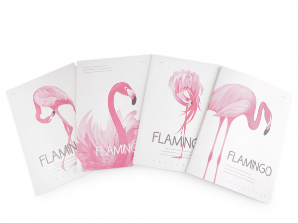 Sešit / zápisník plameňák Languo 18,5x26 cm