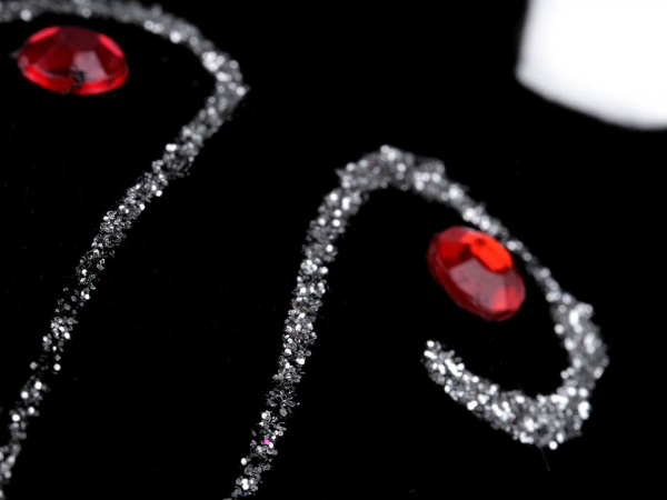 Karnevalová maska - škraboška semišová s glitry