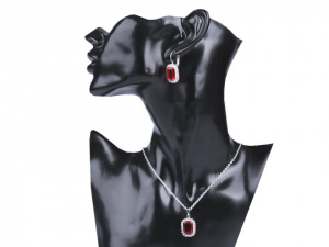 Náhrdelník a náušnice s broušenými kamínky - jablonecká bižuterie