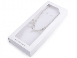 Štrasová souprava s perlami - jablonecká bižuterie