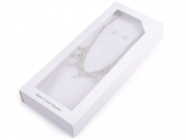 Štrasová souprava s perlami - jablonecká bižuterie