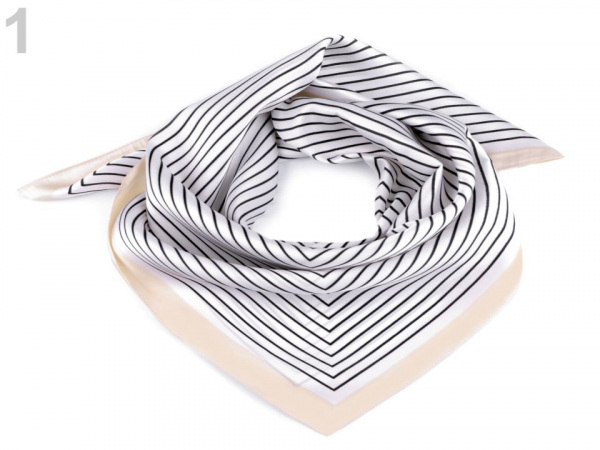 Saténový šátek s jemným proužkem 70x70 cm