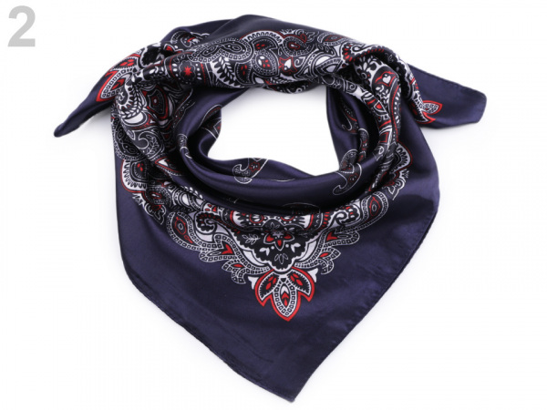 Saténový šátek paisley 60x60 cm