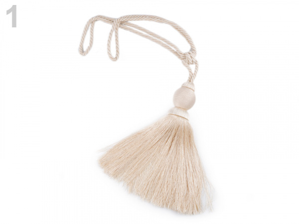 Velký dekorační úvaz / šňůra na závěsy se střapcem