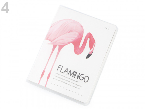 Mini zápisník linkovaný A7 plameňák Languo