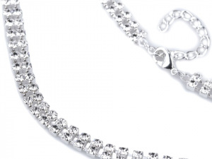 Štrasový náhrdelník dvouřadý - jablonecká bižuterie