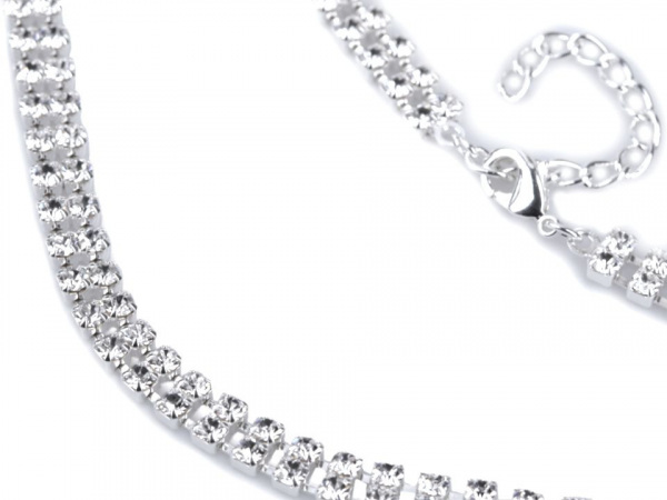 Štrasový náhrdelník dvouřadý - jablonecká bižuterie