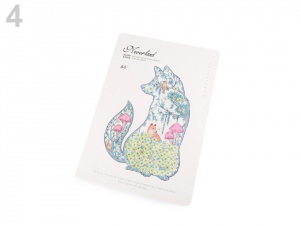 Deníček / zápisník linkovaný A6 liška, jelen, zajíc, velryba Languo