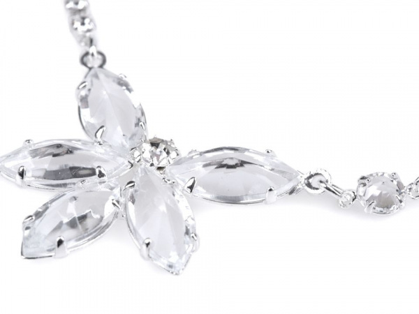 Náhrdelník a náušnice s broušenými kameny - jablonecká bižuterie