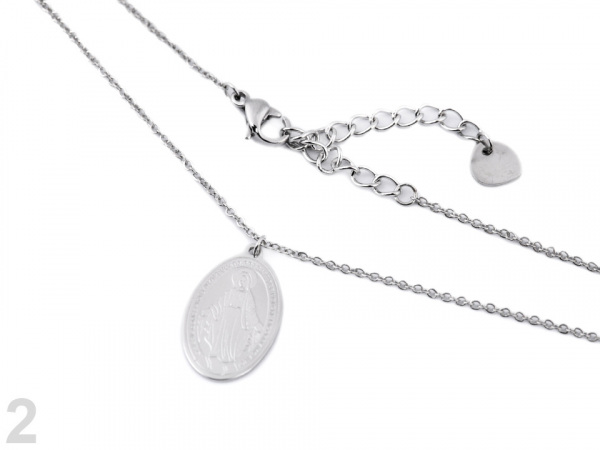 Náhrdelník z nerezové oceli křížky, madona, anděl