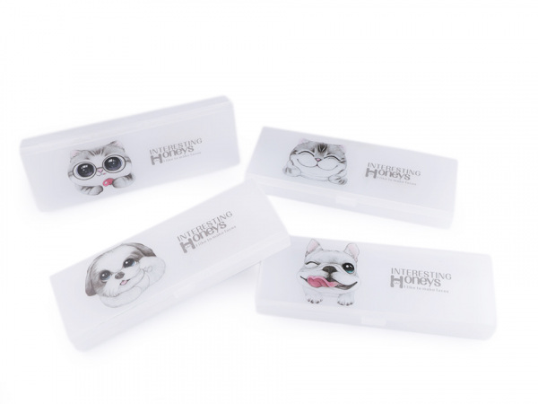 Plastový penál pes, kočka Languo 6,4x18,3 cm