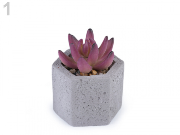 Umělý sukulent / kaktus v betonovém květináči