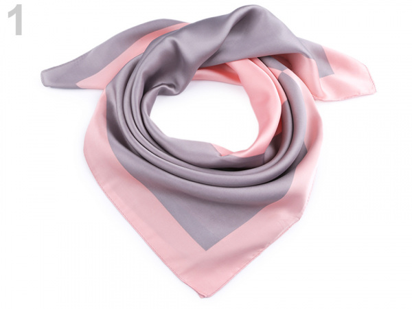 Saténový šátek s lemem 70x70 cm