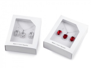 Náhrdelník a náušnice s broušenými kamínky - jablonecká bižuterie