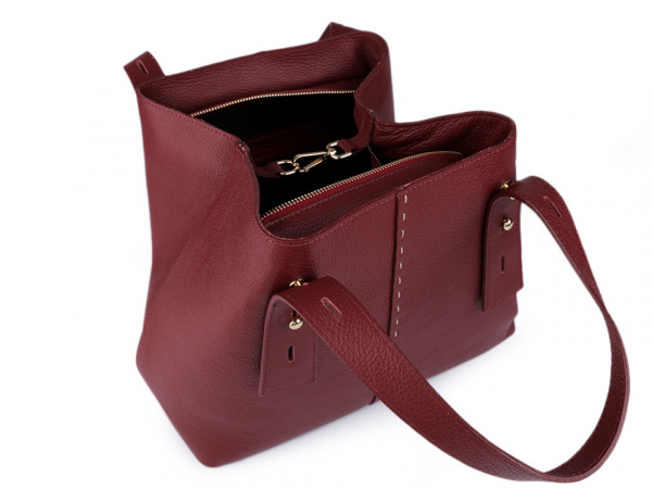 Italská kožená kabelka 29x46 cm