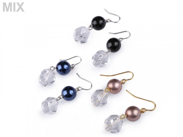 Perlové náušnice s broušenými korálky