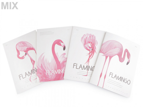 Sešit / zápisník plameňák Languo 18,5x26 cm