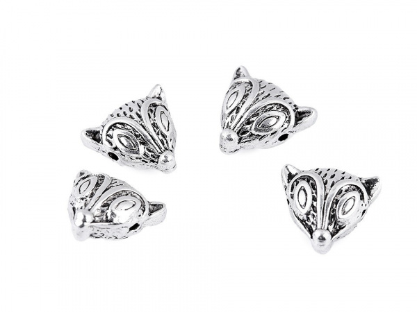 Kovový korálek liška 12x13 mm