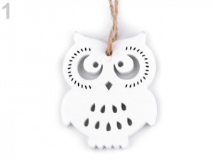 Dřevěná sova s provázkem