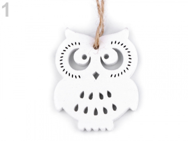 Dřevěná sova s provázkem