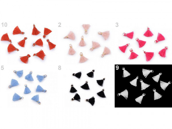 Mini střapec s očkem délka 10-13 mm