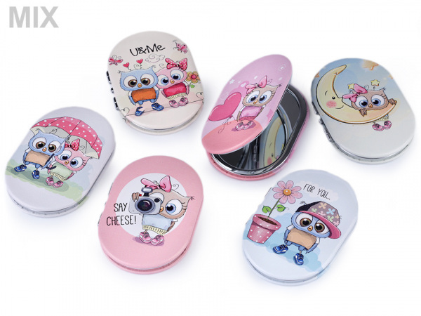 Kosmetické zrcátko sova s velkýma očima